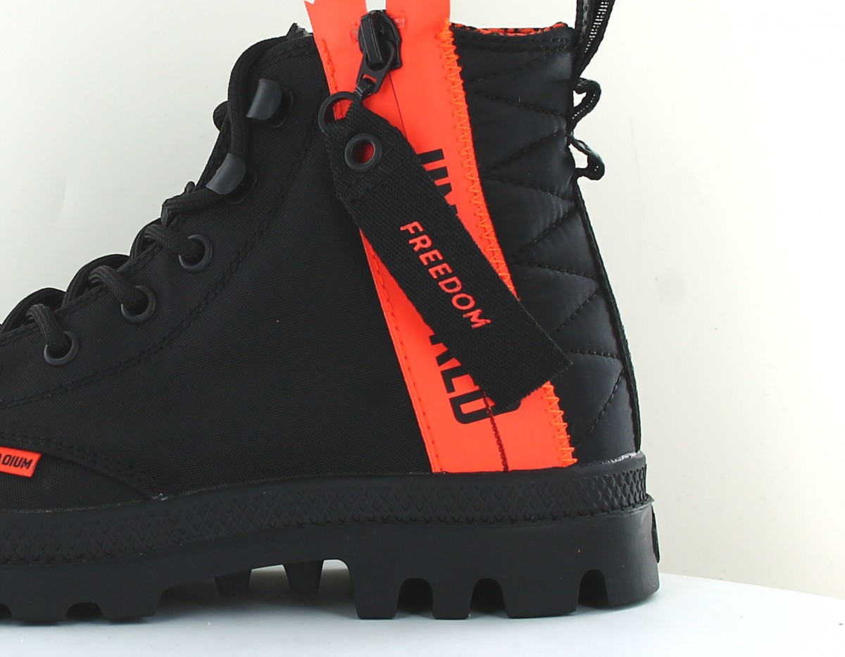 Palladium Pampa unlocked noir orange kaki