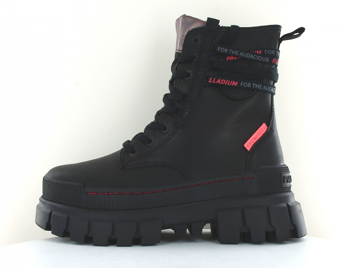 Palladium Revolt boot leather noir noir rose