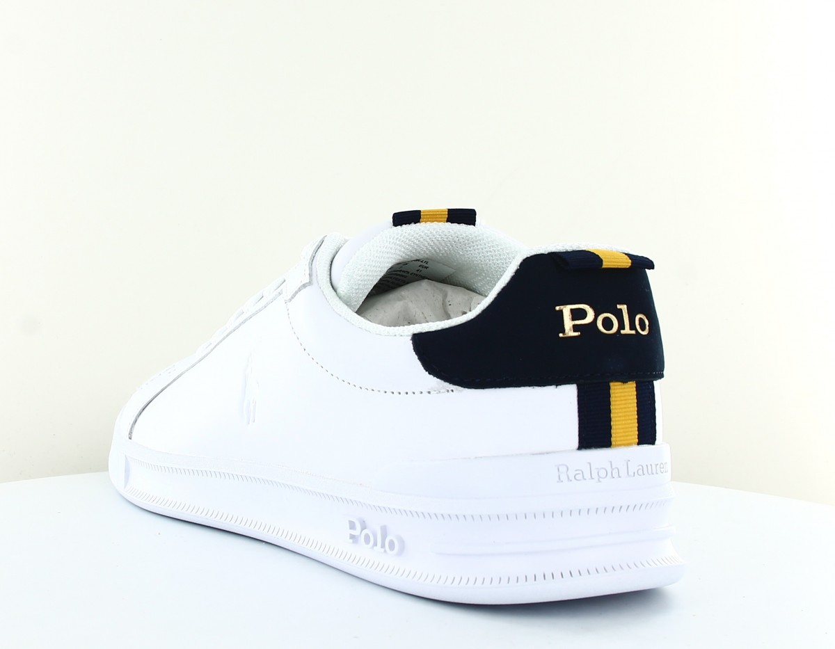 Polo Ralph Lauren Hrt CT II patch suede blanc bleu jaune