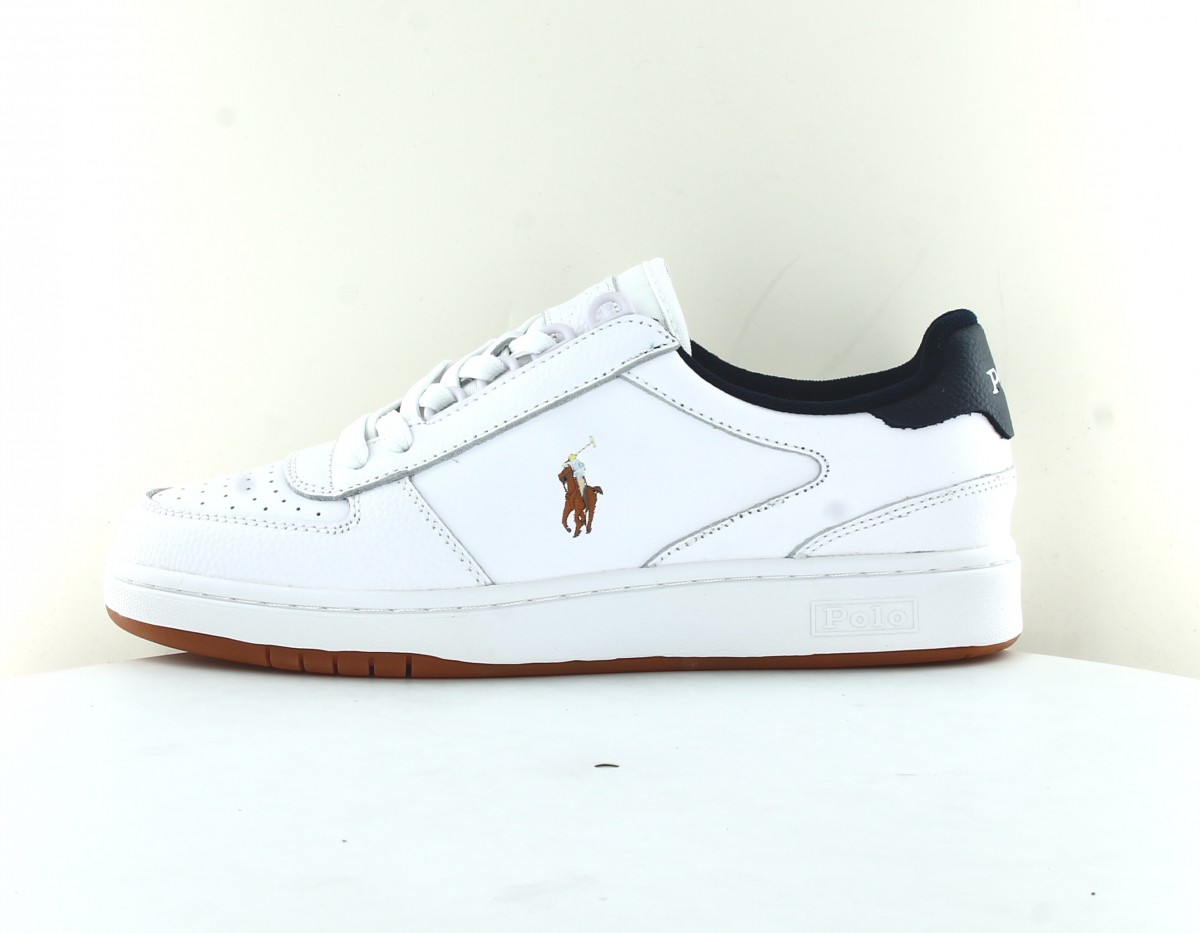 Polo Ralph Lauren Polo court sneakers low top laces blanc bleu marine gomme