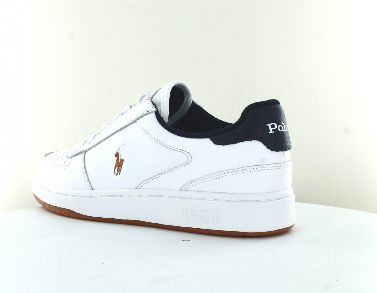 Polo Ralph Lauren Polo court sneakers low top laces blanc bleu marine gomme