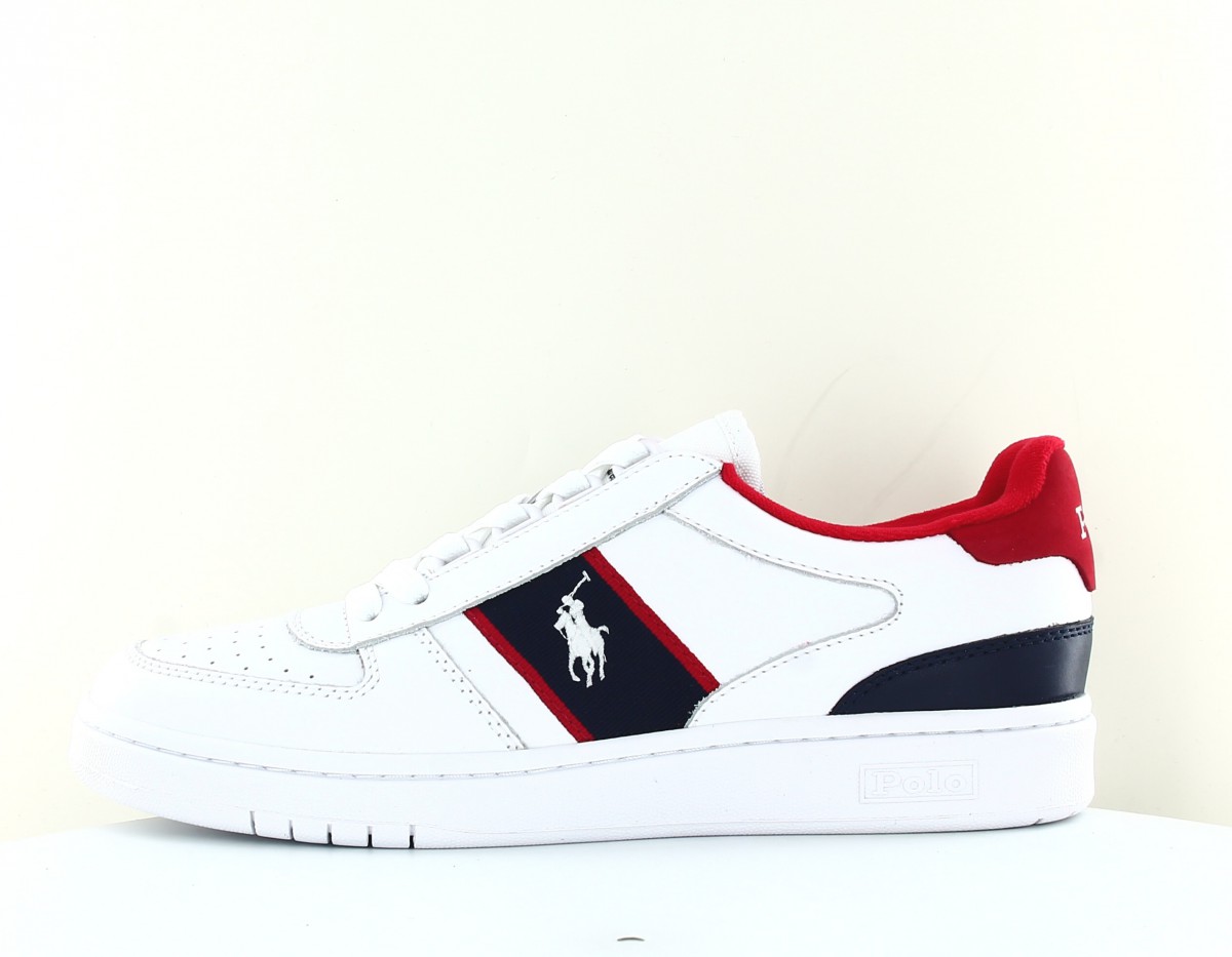 Polo Ralph Lauren Polo court sneakers low blanc bleu marine rouge