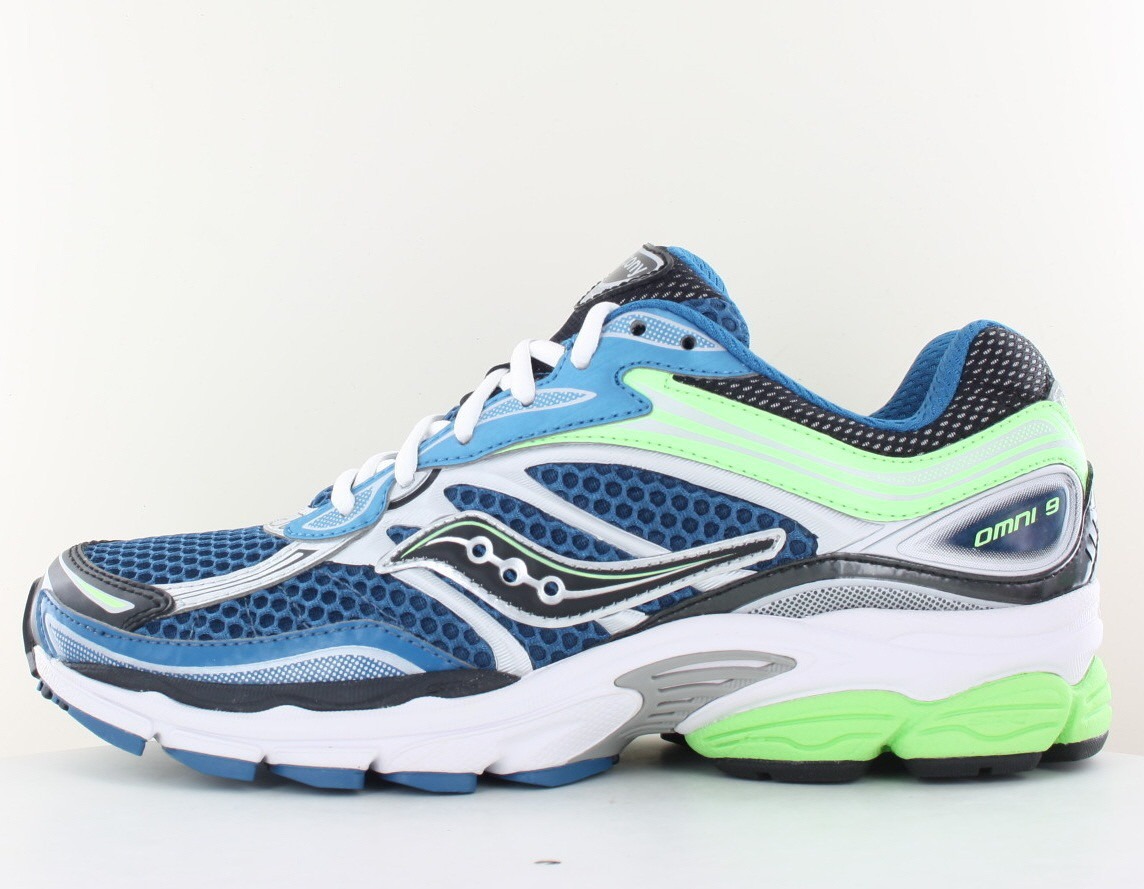 Saucony Progrid omni 9 bleu vert blanc argent