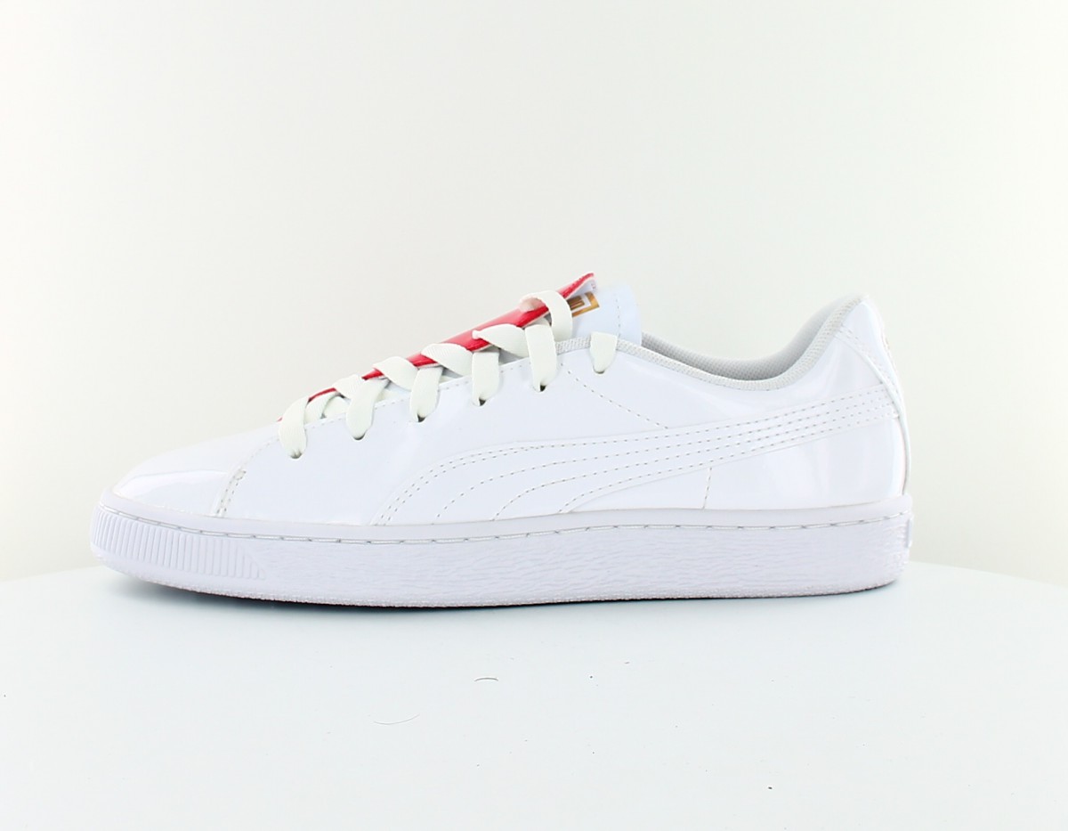 Puma Basket crush blanc rose vernis