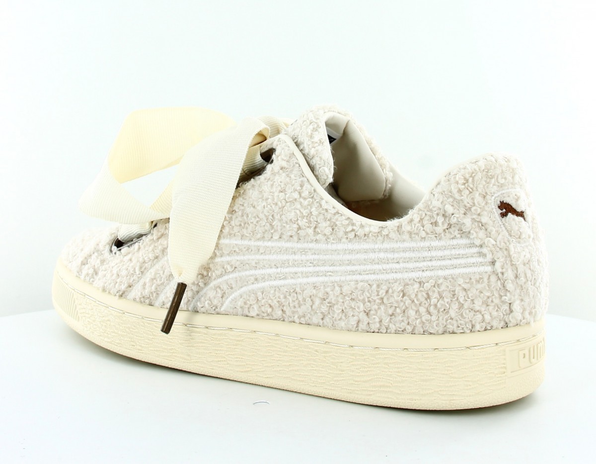 Puma Basket heart teddy blanc beige mouton