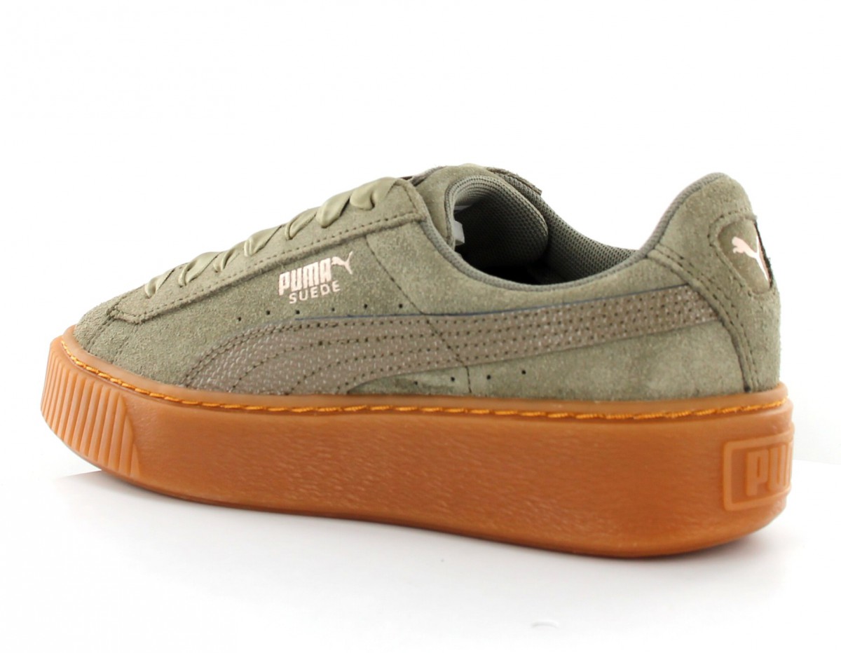 Puma Suede platform bubble Kaki gomme