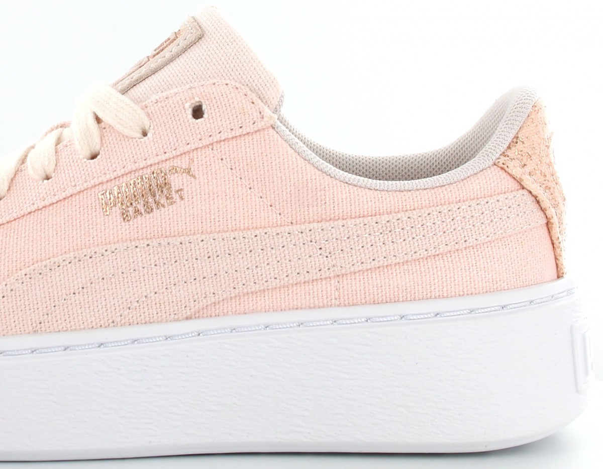 Puma Platform canvas paillette rose gold or