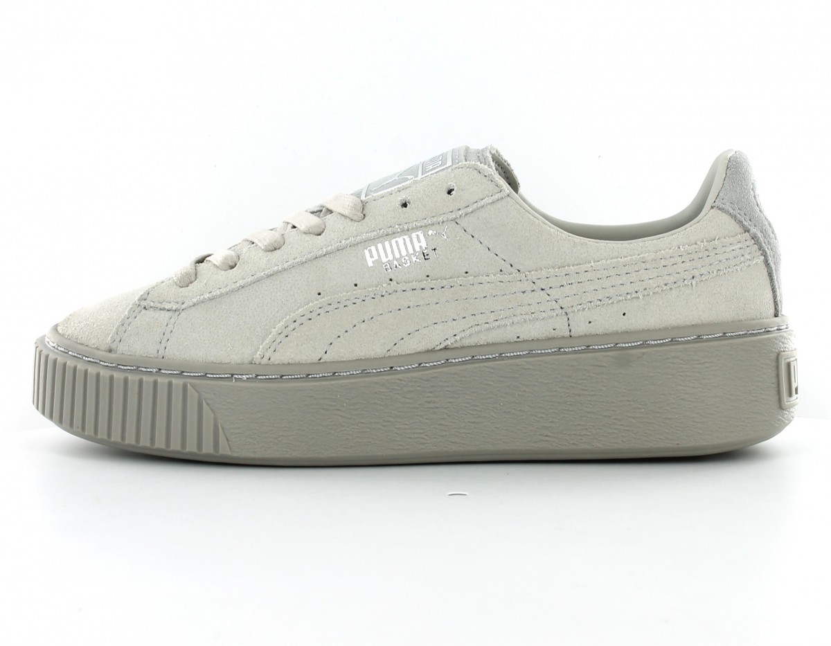 Puma Basket Platform Reset Gris-Brillant