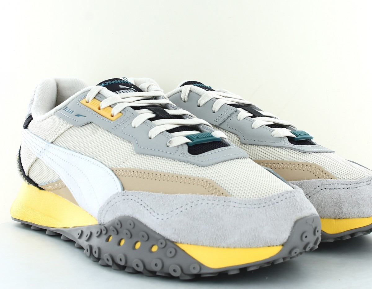 Puma Blktop rider premium blanc beige gris jaune