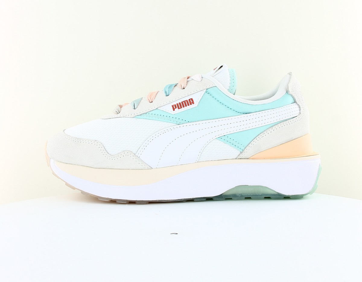 Puma Cruise rider gloaming blanc bleu jaune pastel cuivre