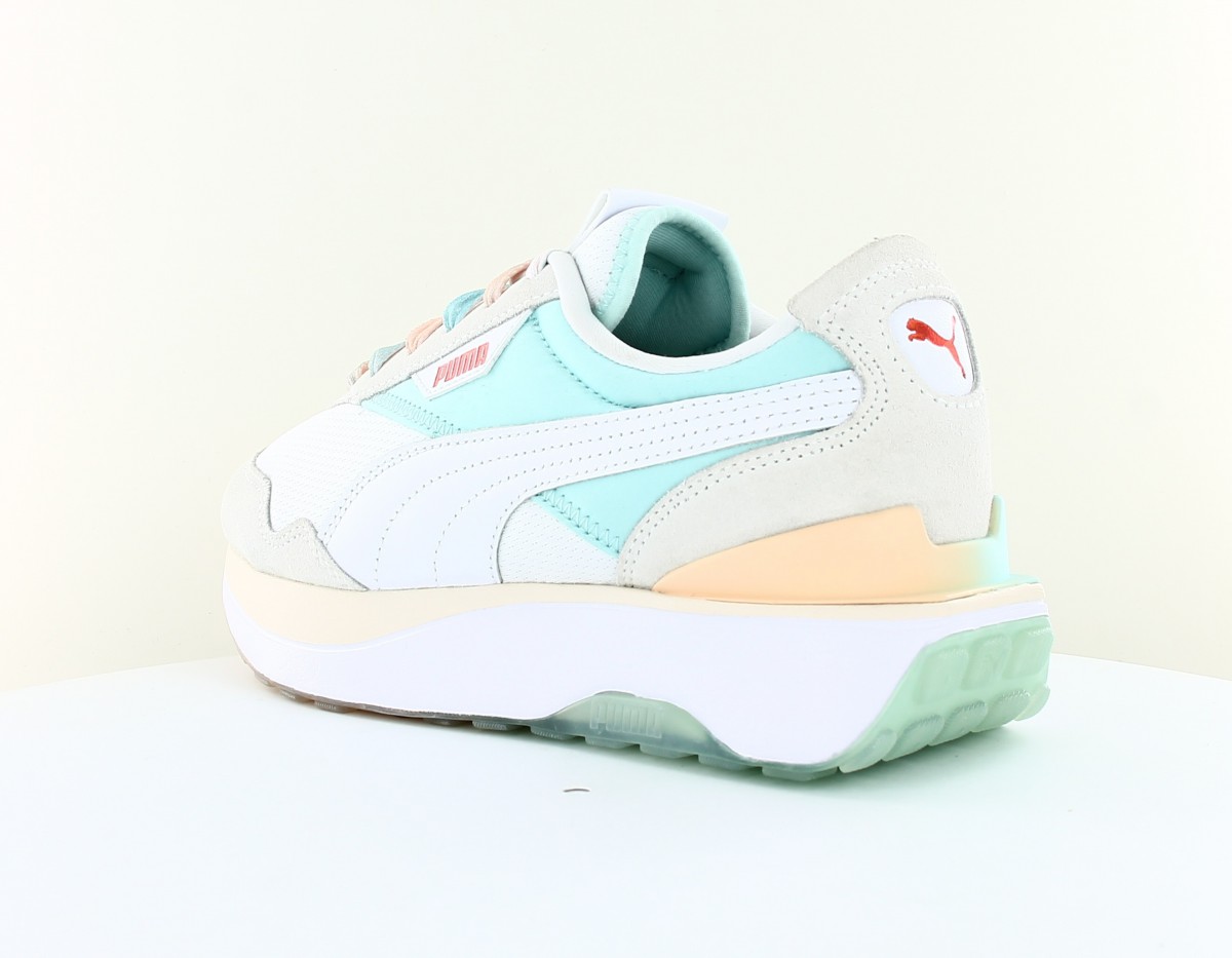 Puma Cruise rider gloaming blanc bleu jaune pastel cuivre