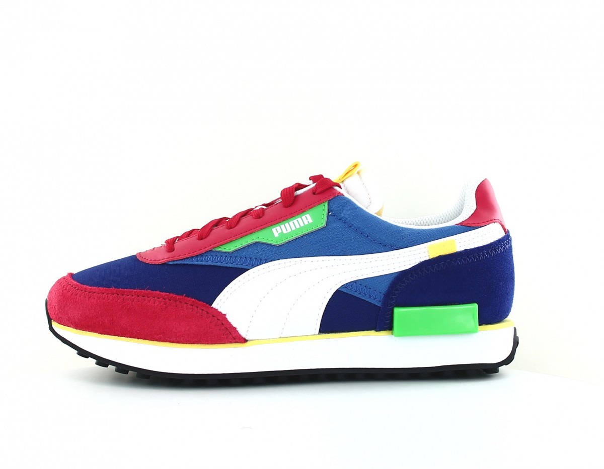 Puma Future rider play on bleu blanc rouge vert