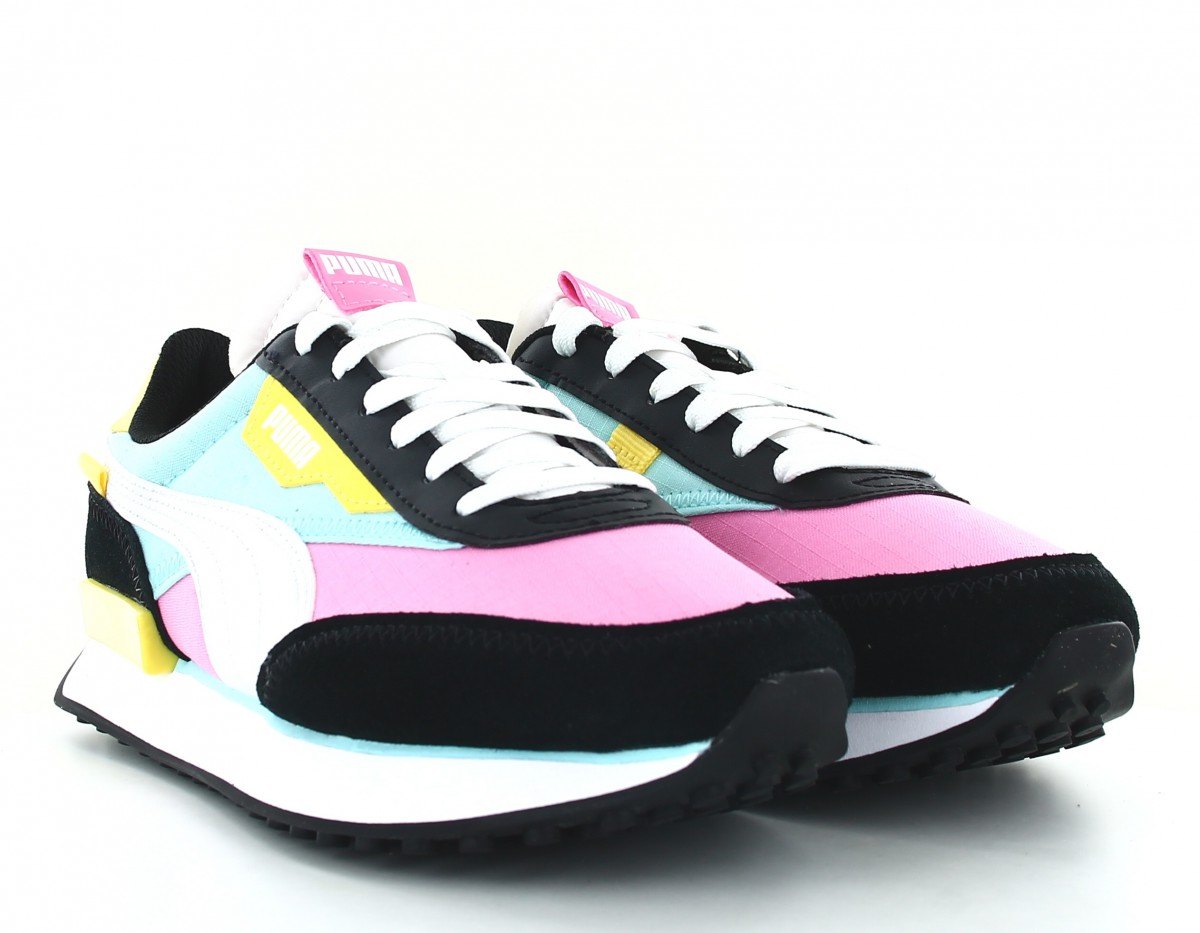 Puma Future rider play on junior rose blanc bleu noir jaune