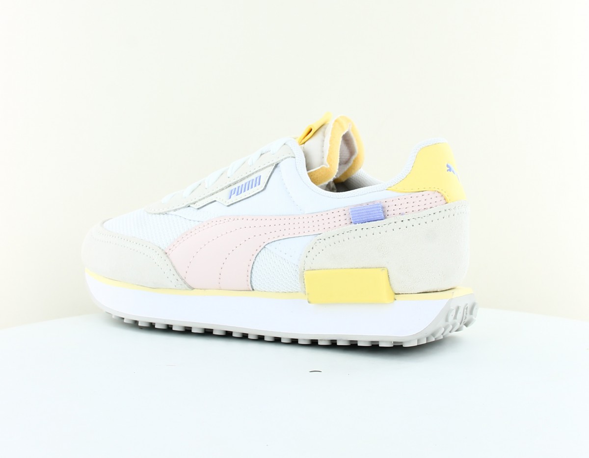 Puma Future rider soft blanc rose jaune violet