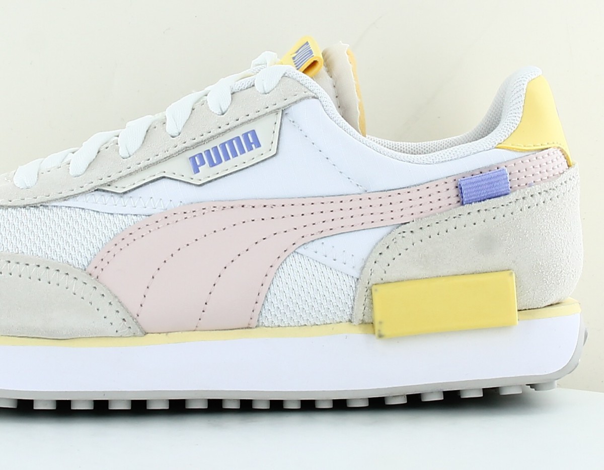 Puma Future rider soft blanc rose jaune violet