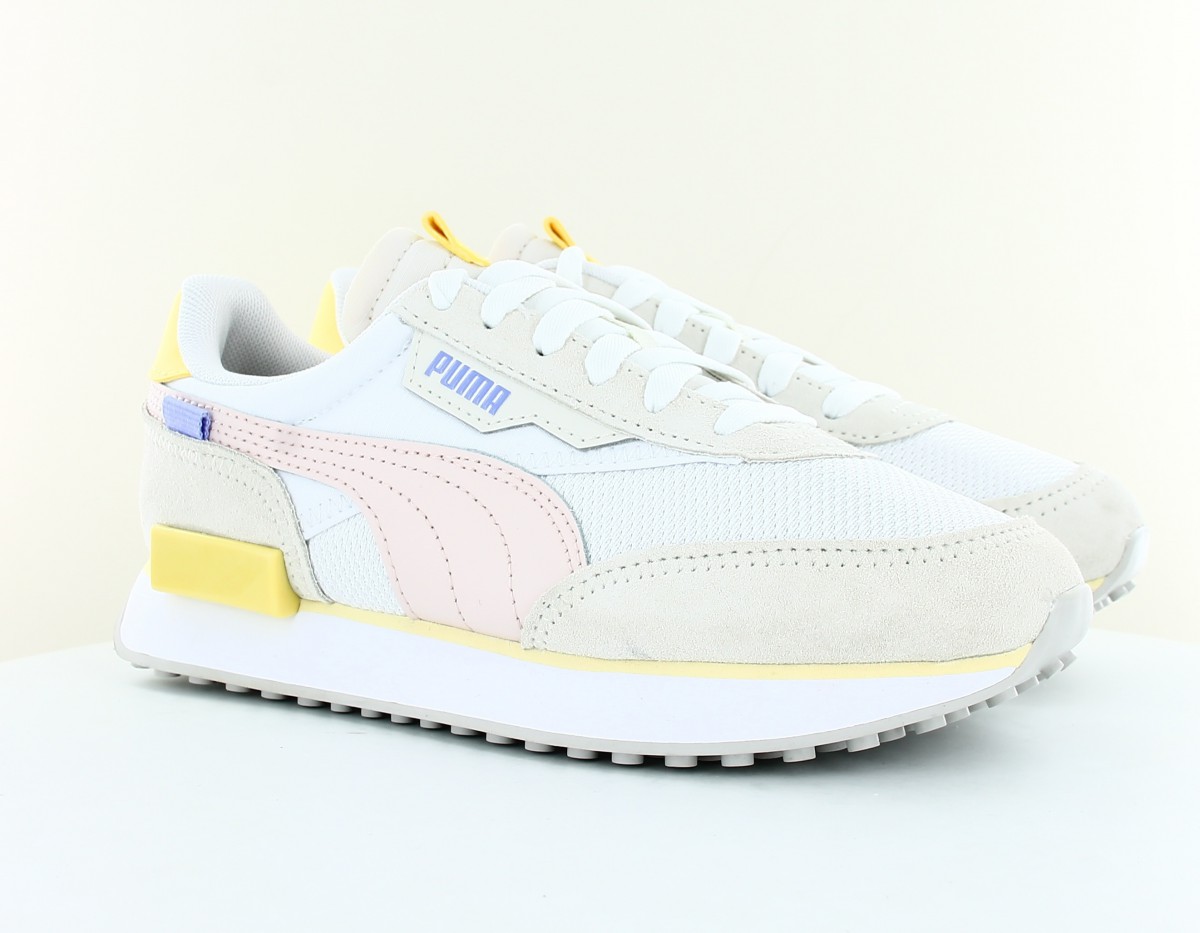 Puma Future rider soft blanc rose jaune violet