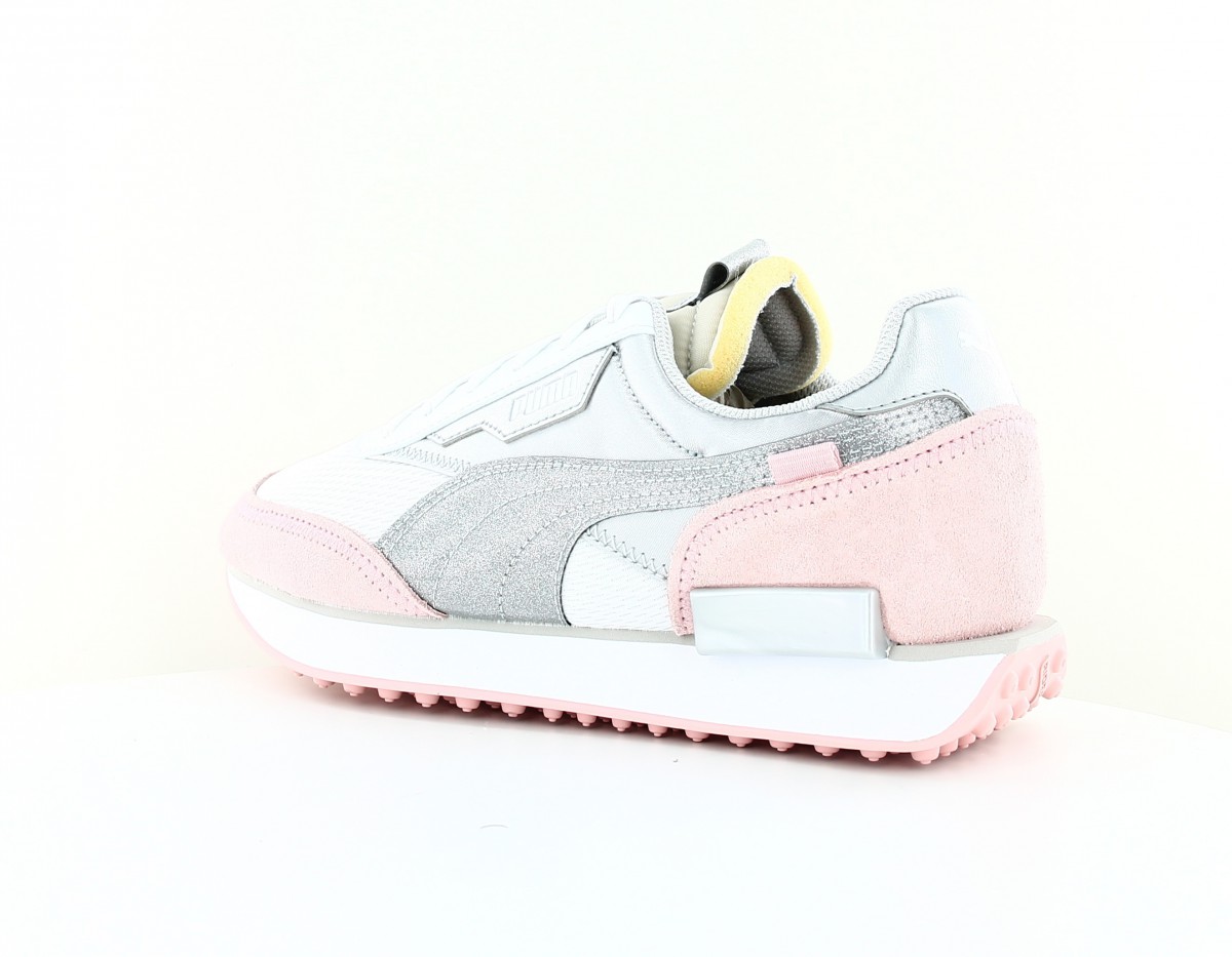 Puma Future rider arctic gs blanc argent rose