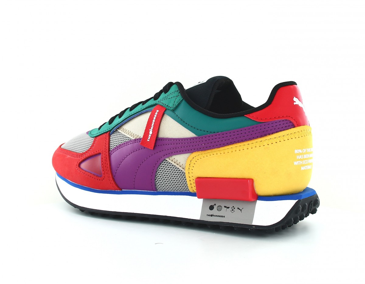 Puma Future rider the hundreds blanc violet multicolor