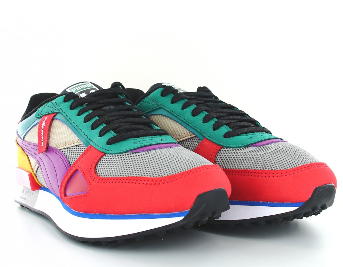 Puma Future rider the hundreds blanc violet multicolor