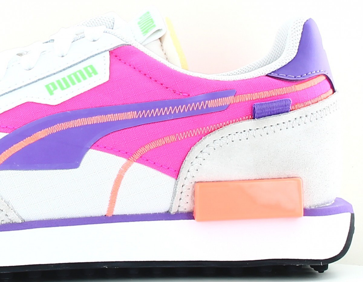 Puma Future rider two fold blanc violet vert rose orange