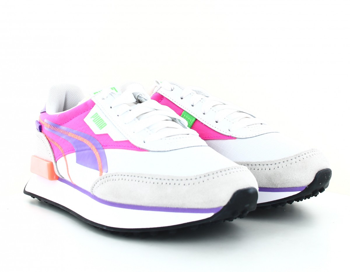 Puma Future rider two fold blanc violet vert rose orange