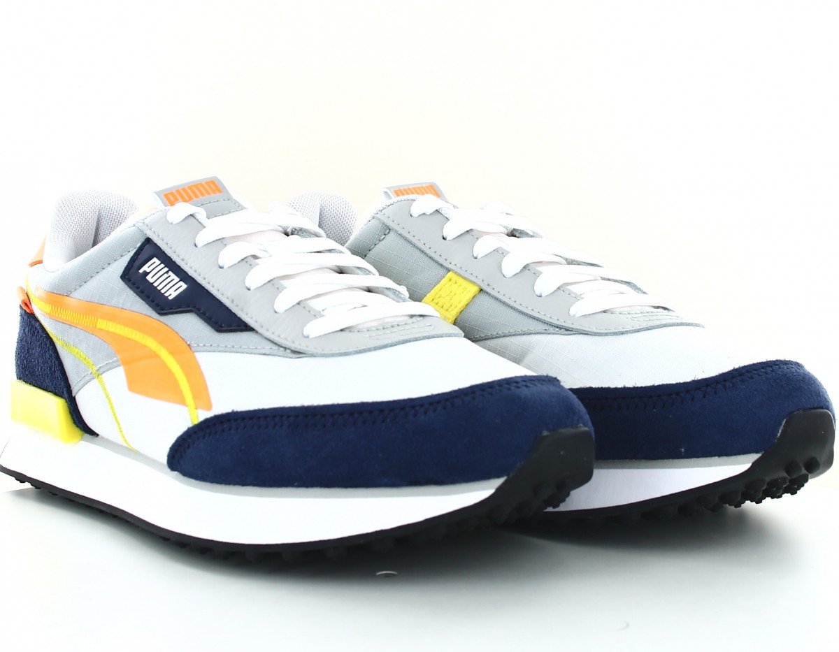 Puma Future rider two fold gris orange bleu marine jaune