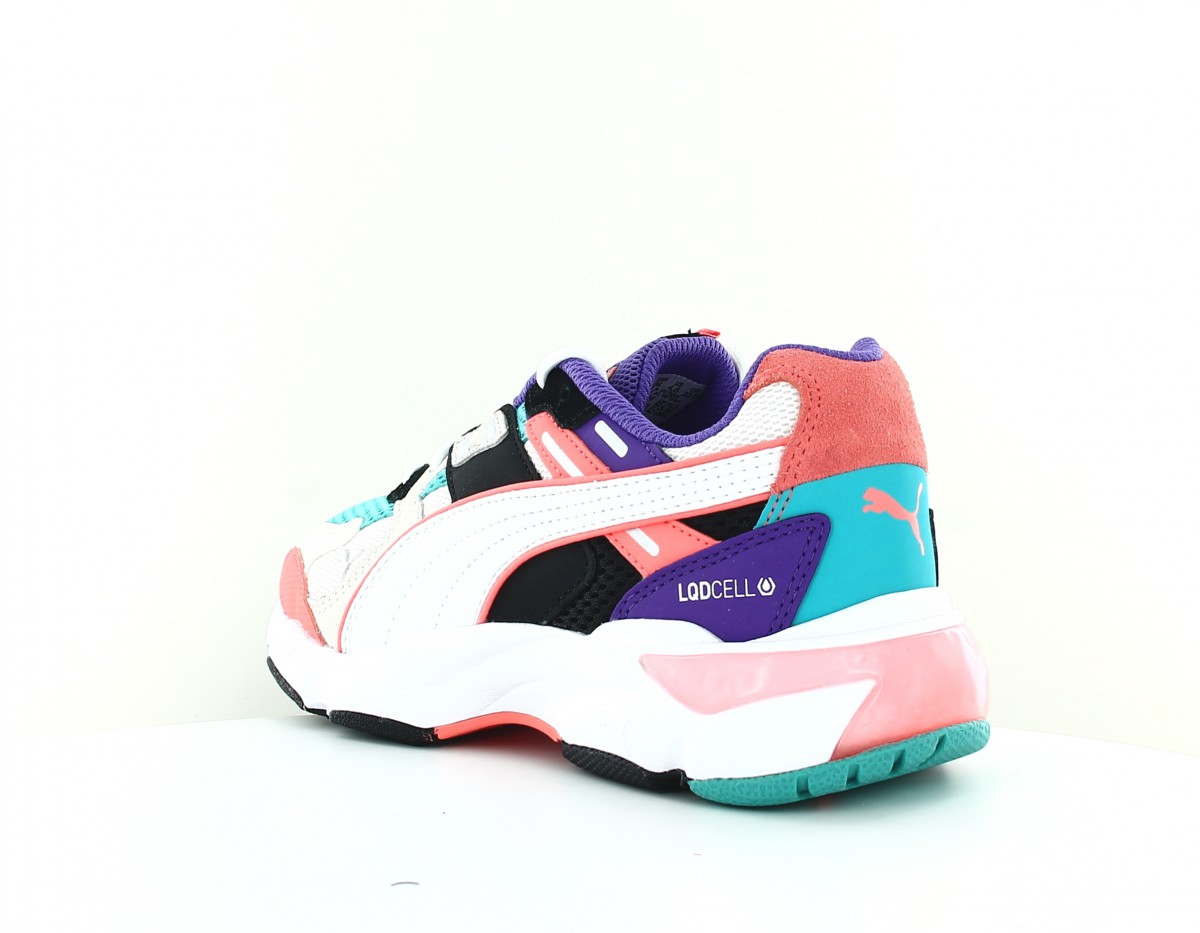 Puma LQD cell extol blanc noir orange violet turquoise