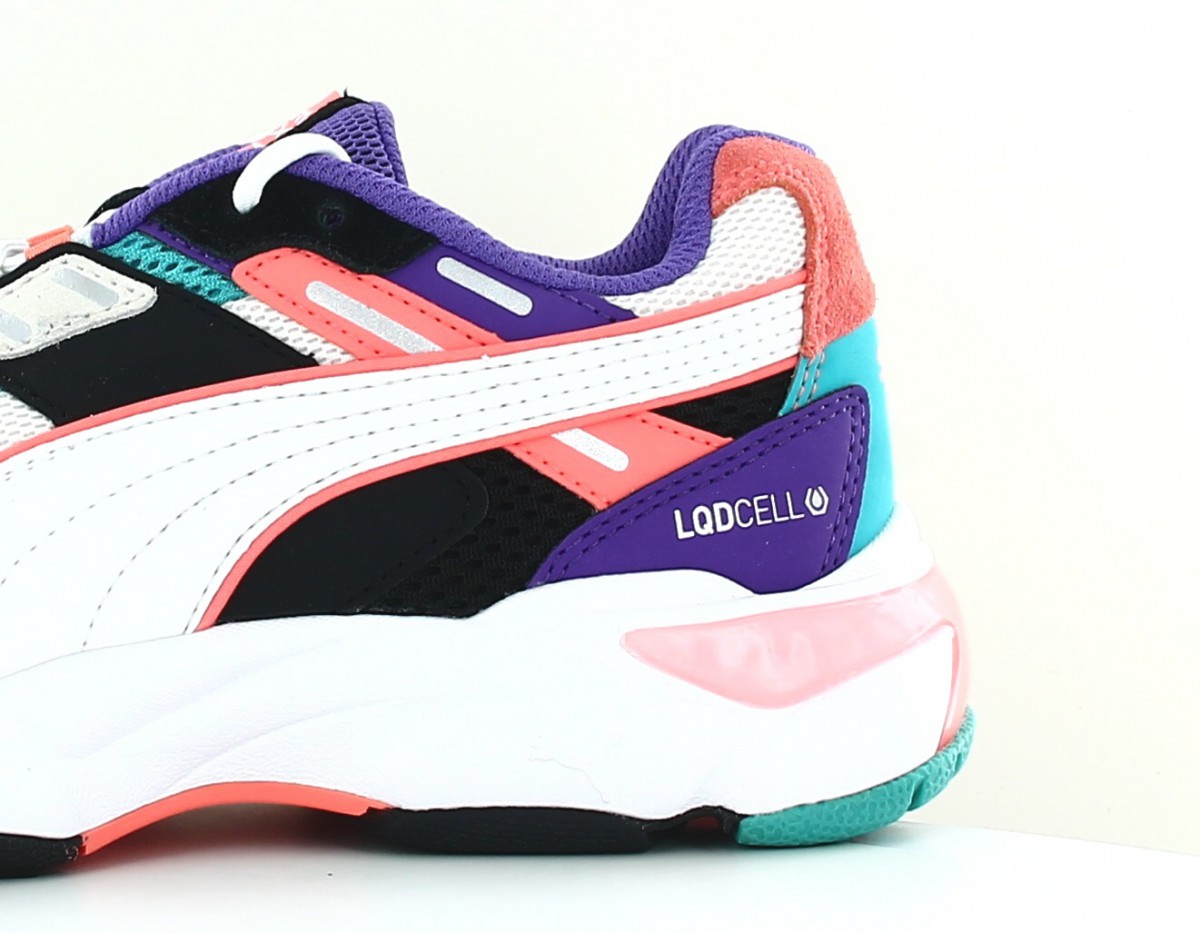 Puma LQD cell extol blanc noir orange violet turquoise