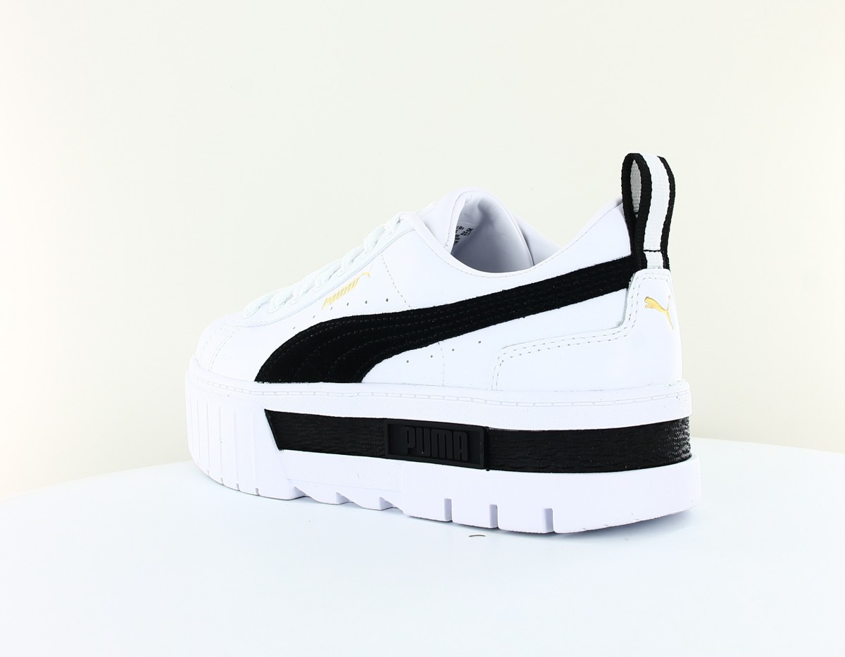 Puma Mayze cuir blanc or noir