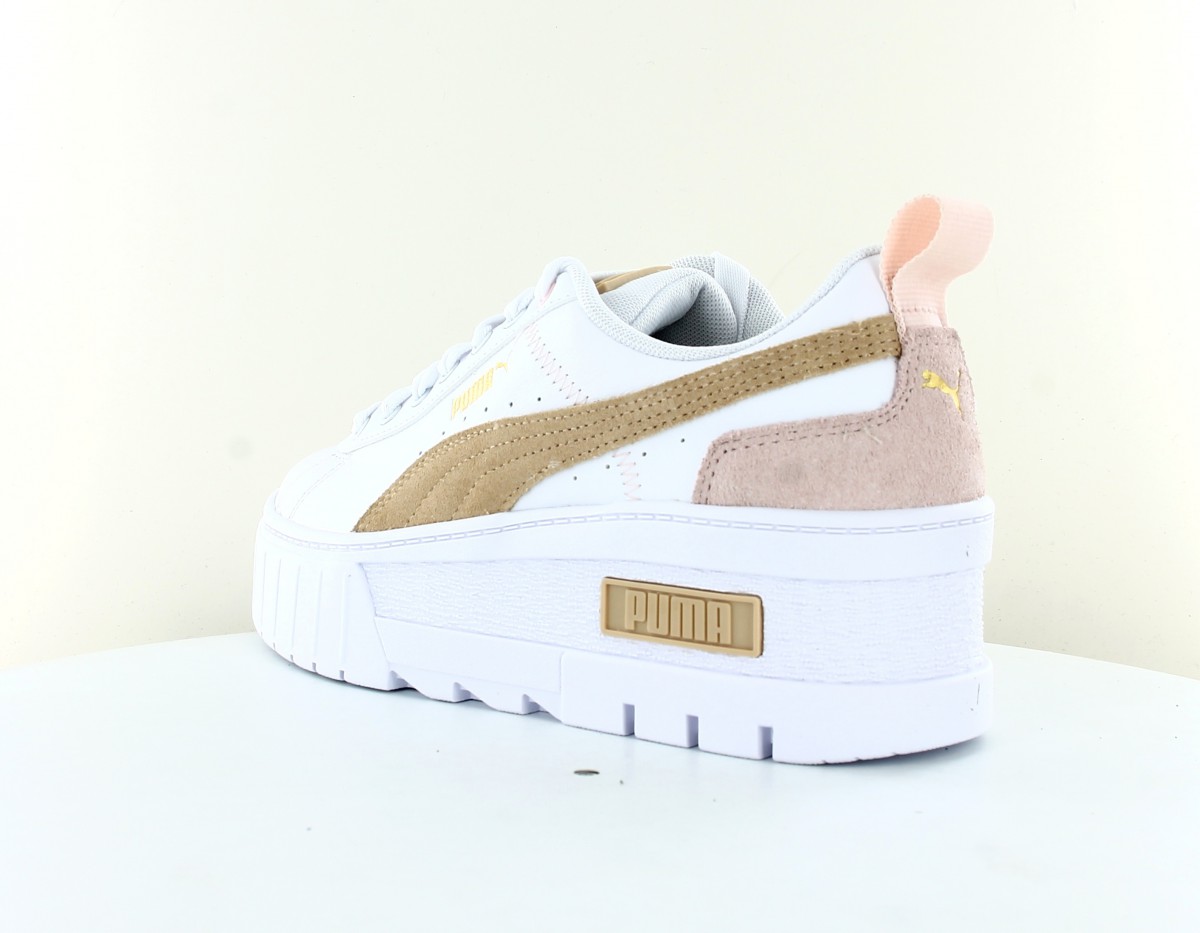 Puma Mayze wedge blanc or beige saumon