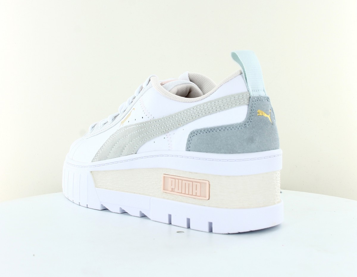 Puma Mayze wedge blanc or beige bleu pastel