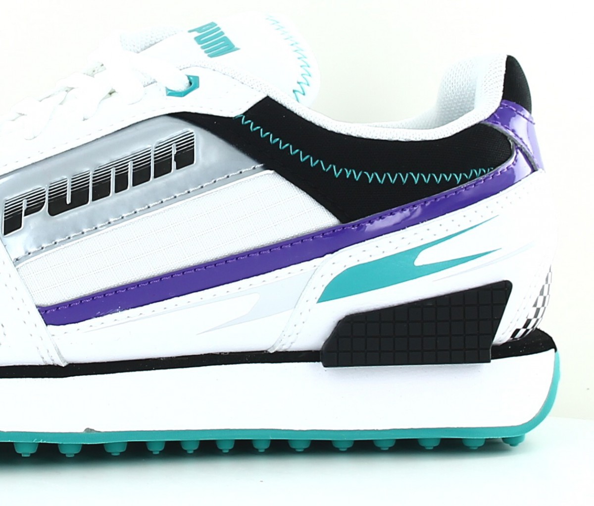 Puma Mile rider sunny gataway blanc noir argent violet vert