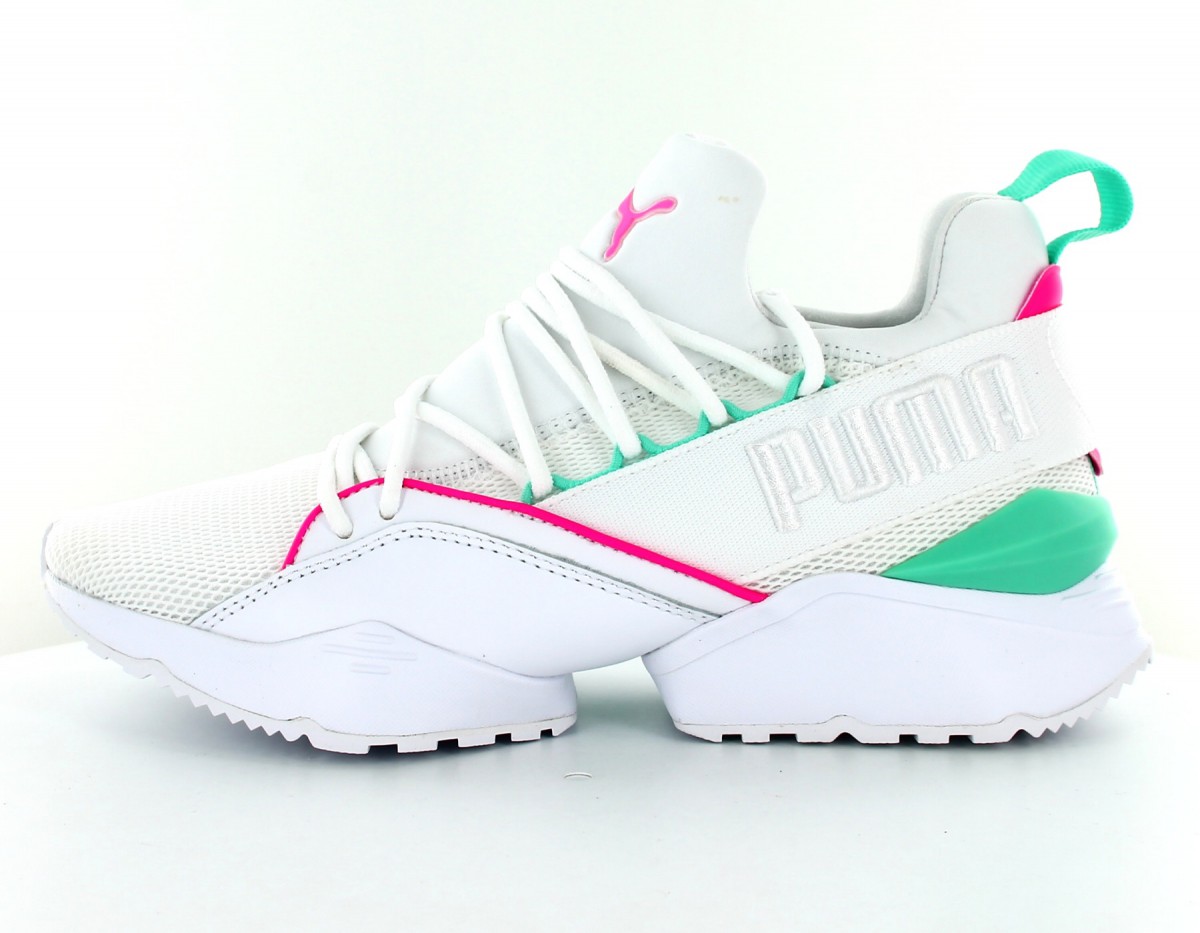 Puma Muse maia blanc rose vert