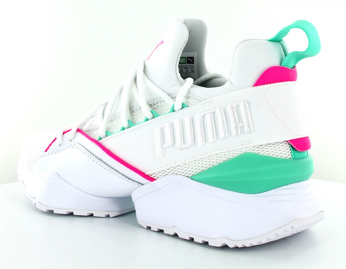 Puma Muse maia blanc rose vert