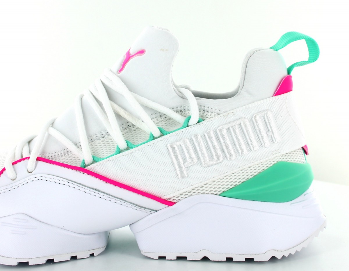 Puma Muse maia blanc rose vert