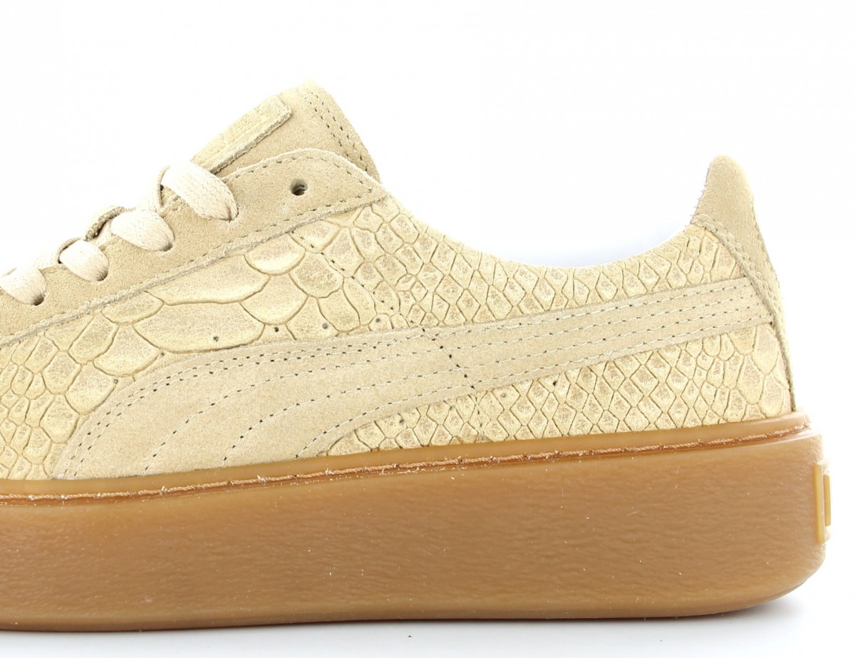 Puma Platform Exotskin Beige Vachetta-Gold