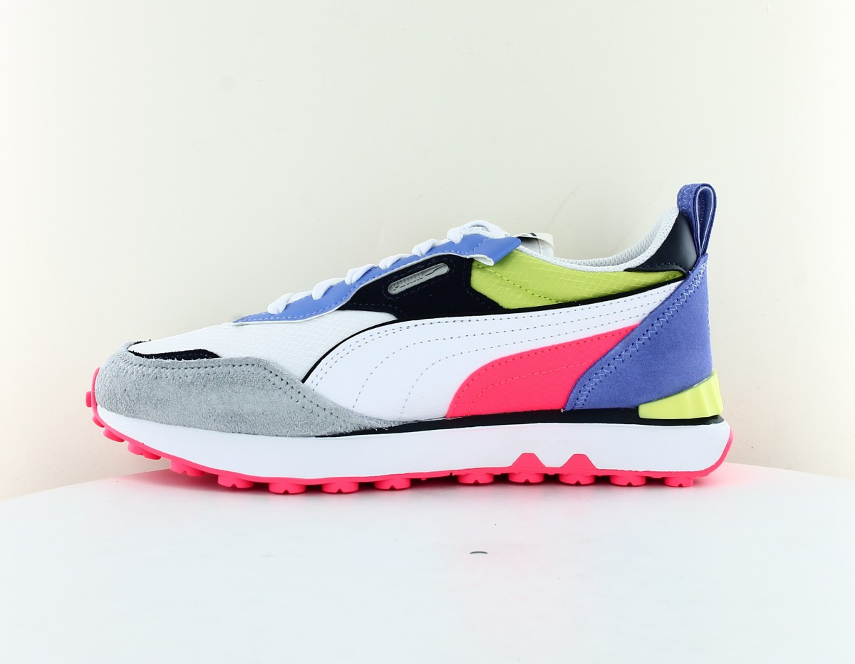 Puma Rider fv future vintage blanc rose noir bleu jaune