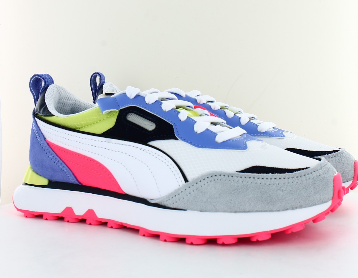 Puma Rider fv future vintage blanc rose noir bleu jaune