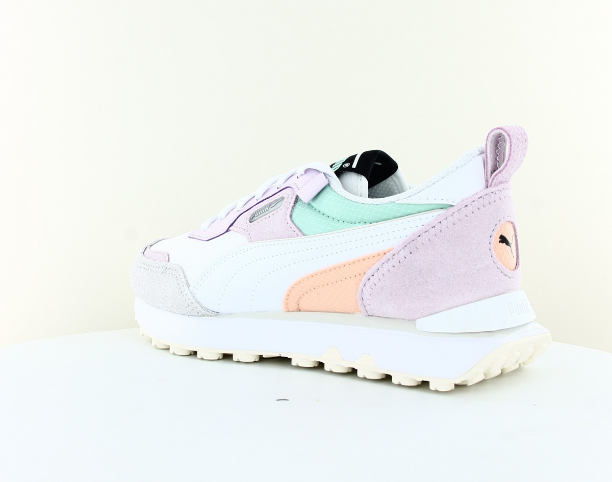 Puma Rider fv future vintage blanc rose vert saumon