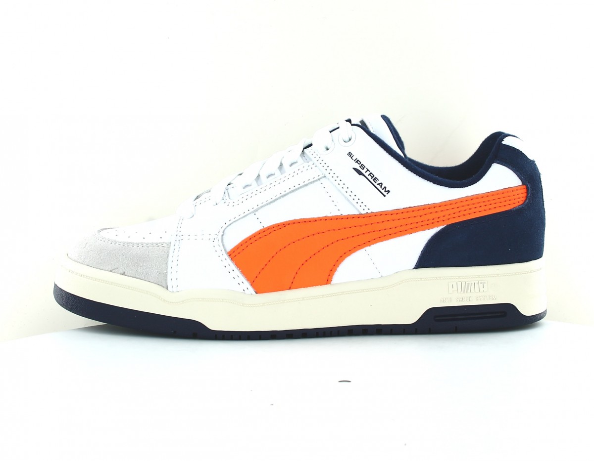 Puma Slipstream low retro blanc orange bleu marine