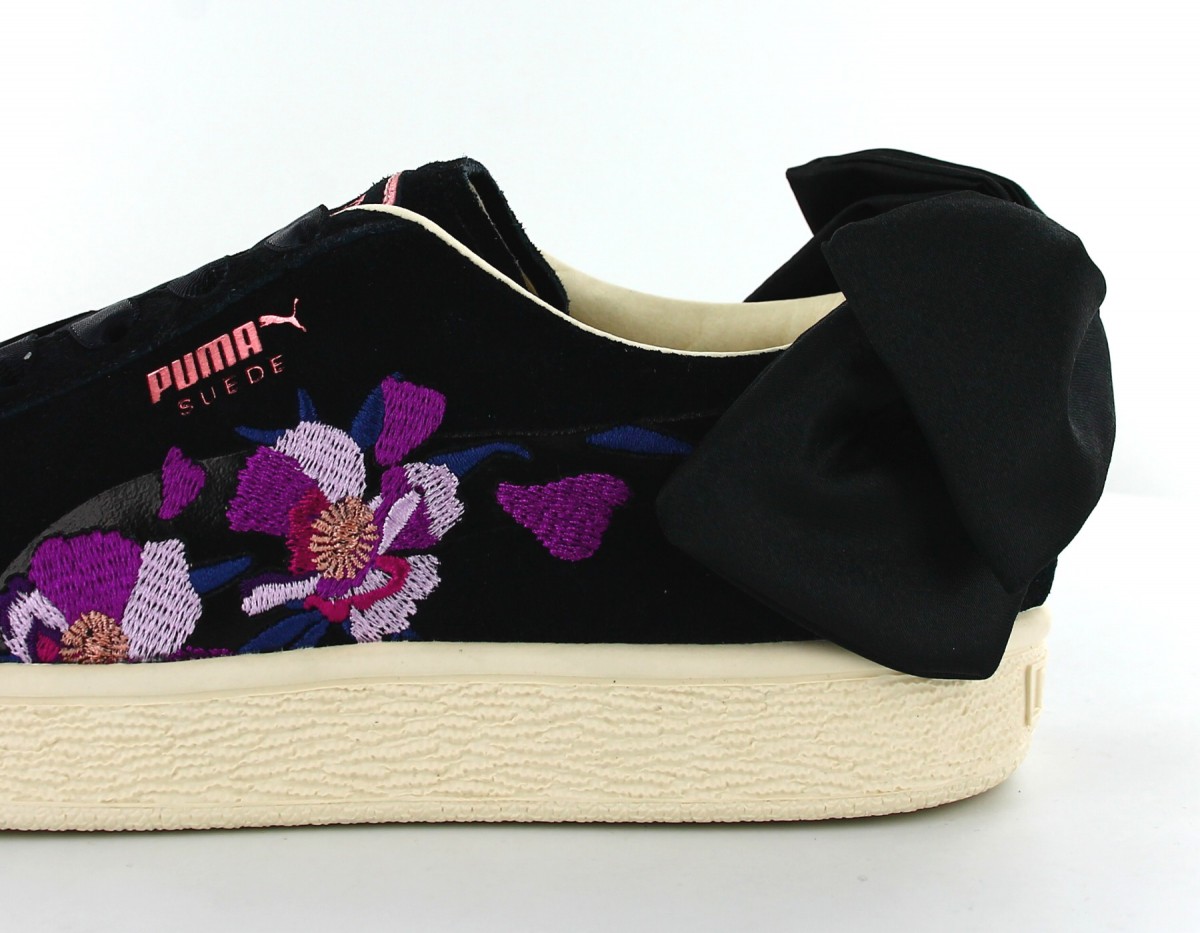 Puma Suede bow flowery Noir fleuri