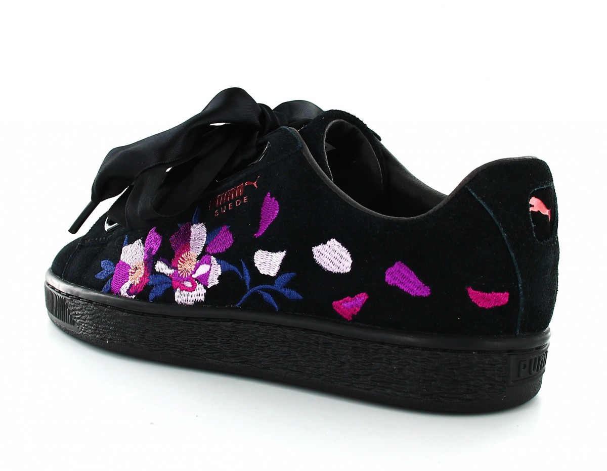 puma heart flowery noir