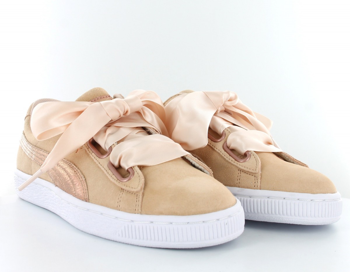 Puma Suede heart lunalux rose cream tan