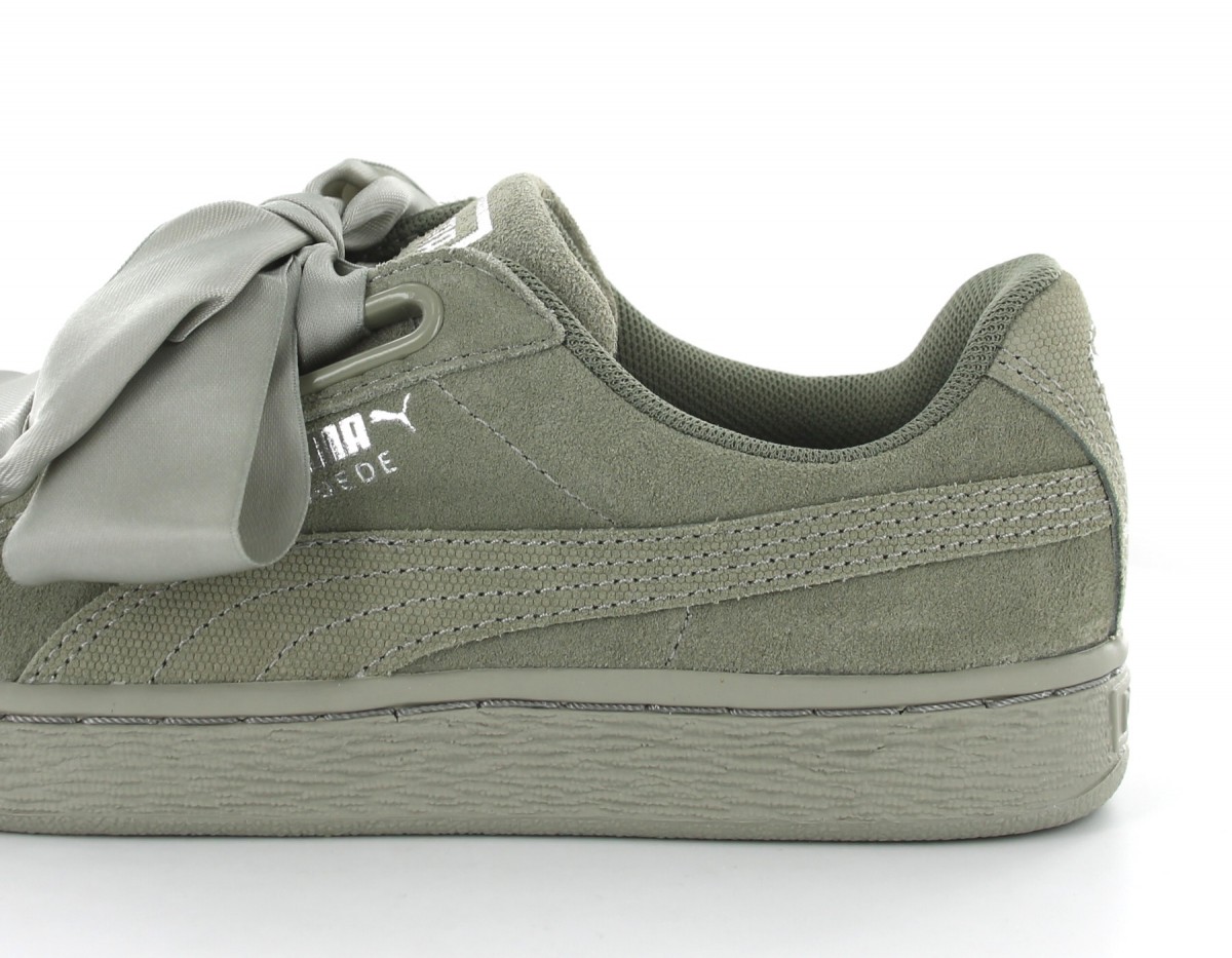 puma suede heart khaki