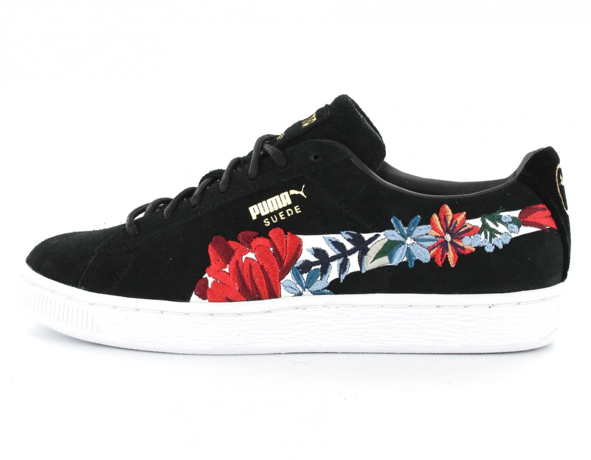 Puma Suede hyper embelished Noir floral