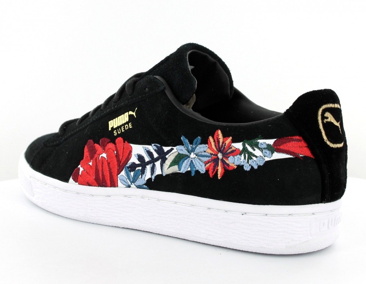 Puma Suede hyper embelished Noir floral