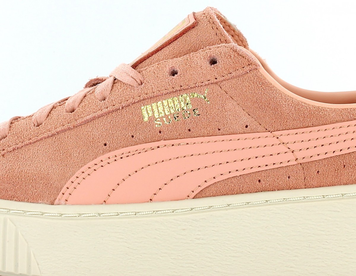 Puma Suede platform core rose-coral-cloud