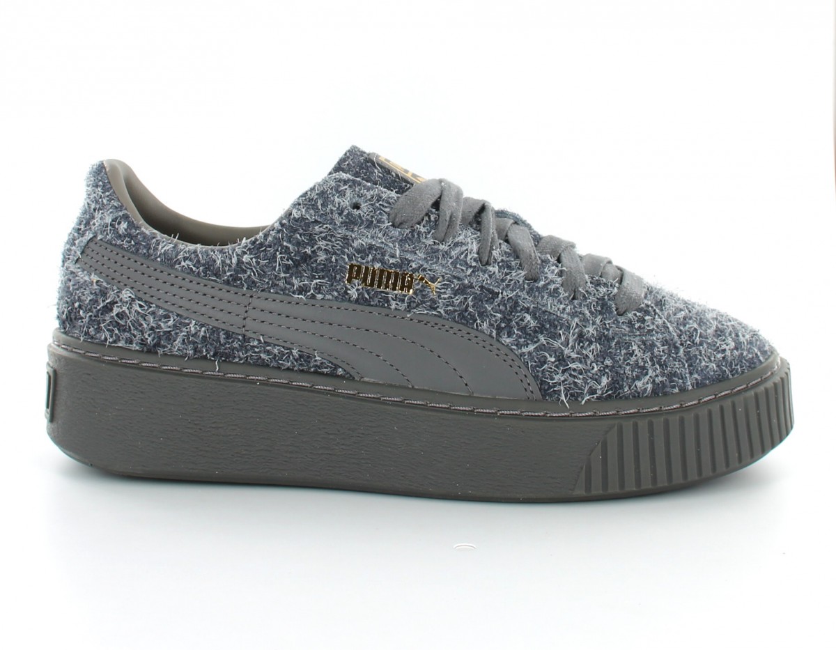 puma suede grise platform