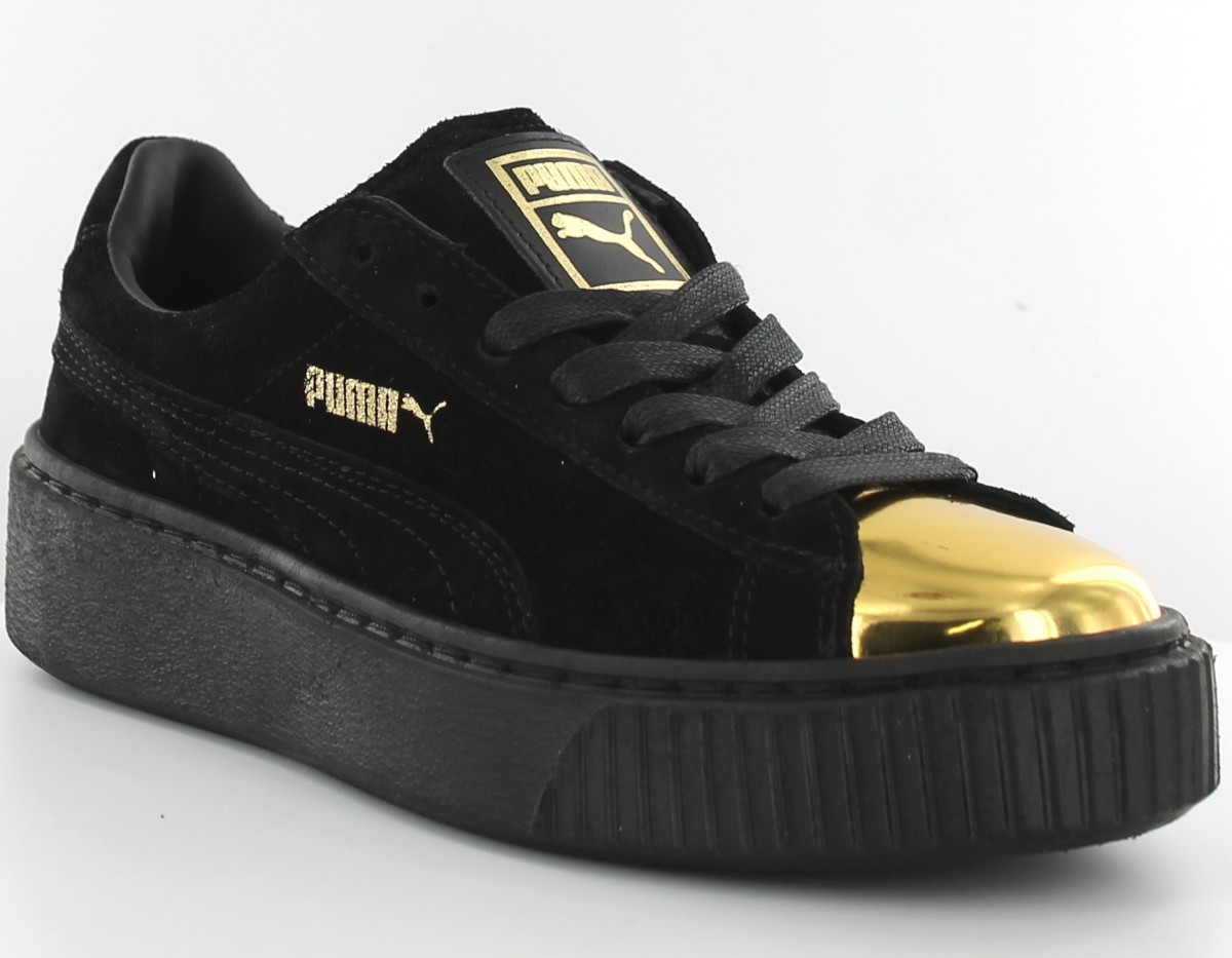 Puma suede platforme gold noir-gold