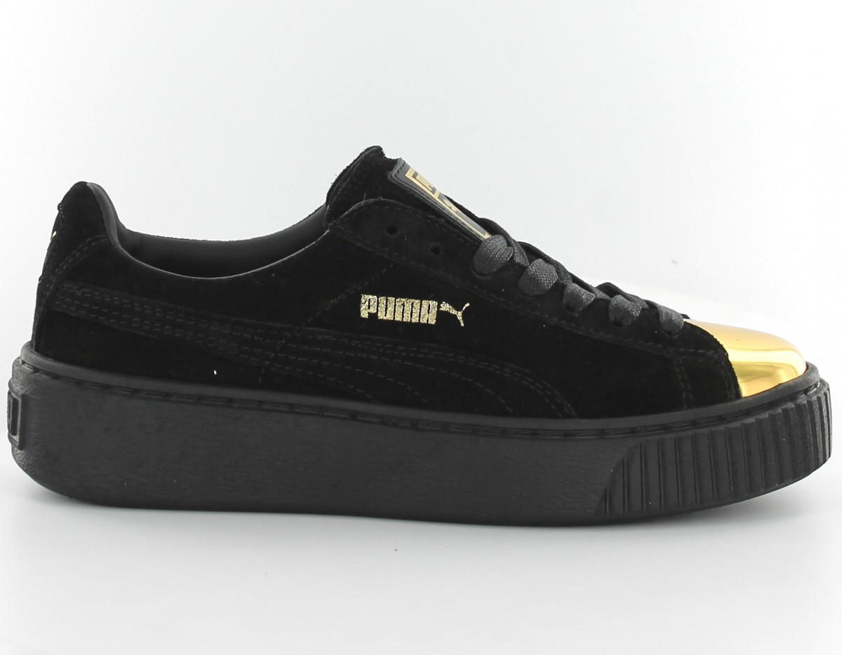 Puma suede platforme gold noir-gold